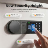Wendlon White Safe Box Touch Screen with Fingerprint/Electronic Password, Backlit Keypad, LED Light, Anti-Rust & Anti-Theft, Home/Office, 0.78 Cubic Feet,25×35×25 cm