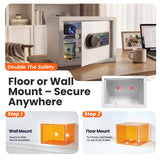 Wendlon White Safe Box Touch Screen with Fingerprint/Electronic Password, Backlit Keypad, LED Light, Anti-Rust & Anti-Theft, Home/Office, 0.78 Cubic Feet,25×35×25 cm In Australia - Darrahopens