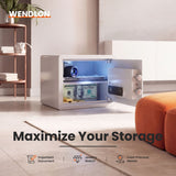 Wendlon White Safe Box Touch Screen with Fingerprint/Electronic Password, Backlit Keypad, LED Light, Anti-Rust & Anti-Theft, Home/Office, 0.78 Cubic Feet,25×35×25 cm