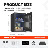 Wendlon White Touch Screen Safe Box with Electronic password, Backlit Keypad, LED Light, Anti-Rust & Anti-Theft, Home/Office, 2.04 Cubic Feet,33×35×50 cm