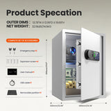 Wendlon White Touch Screen Safe Box with Electronic password, Backlit Keypad, LED Light, Anti-Rust & Anti-Theft, Home/Office, 2.04 Cubic Feet,33×35×50 cm In Australia - Darrahopens