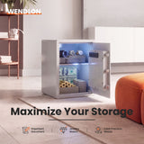 Wendlon White Touch Screen Safe Box with Electronic password, Backlit Keypad, LED Light, Anti-Rust & Anti-Theft, Home/Office, 2.04 Cubic Feet,33×35×50 cm