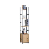 CARLA HOME 5 Tier Bookshelf with Cabinet - Brown - Storage Cabinet - Rustic - Steel In Australia - Darrahopens