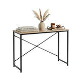 CARLA HOME Office Desk Computer Table - Metal Frame - Oak - 100cm - Brown - Rustic In Australia - Darrahopens