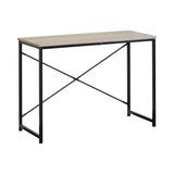 CARLA HOME Office Desk Computer Table - Metal Frame - Oak - 100cm - Brown - Rustic