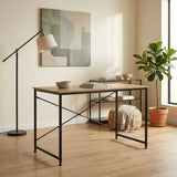 CARLA HOME Office Desk Computer Table - Metal Frame - Oak - 120cm - Brown - Rustic