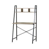CARLA HOME Ladder Desk with Shelves - Steel Frame - Oak - 84cm - Brown - Study Desk