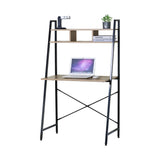 CARLA HOME Ladder Desk with Shelves - Steel Frame - Oak - 84cm - Brown - Study Desk