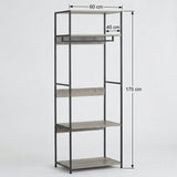 CARLA HOME Freestanding Clothes Rack with Shelves - Grey - 175 cm - Clothing Rack