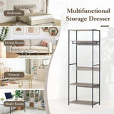 CARLA HOME Freestanding Clothes Rack with Shelves - Grey - 175 cm - Clothing Rack