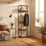 CARLA HOME Freestanding Clothes Rack with Shelves - Grey - 175 cm - Clothing Rack