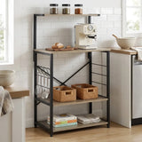 CARLA HOME 4 Tier Bakers Rack Microwave Stand - Oak Finish - Brown - Kitchen Rack In Australia - Darrahopens
