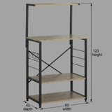 CARLA HOME 4 Tier Bakers Rack Microwave Stand - Oak Finish - Brown - Kitchen Rack In Australia - Darrahopens