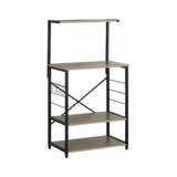CARLA HOME 4 Tier Bakers Rack Microwave Stand - Oak Finish - Brown - Kitchen Rack