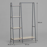 CARLA HOME Freestanding Garment Rack with Shelves - 4 Tier - Brown - Garment Rail