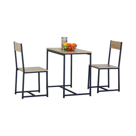 CARLA HOME 3 - Piece Dining Table Set - Square Table 2 Chairs - Brown - Dinning Table