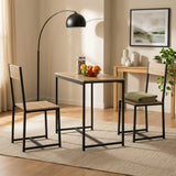 CARLA HOME 3 - Piece Dining Table Set - Square Table 2 Chairs - Brown - Dinning Table