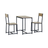 CARLA HOME 3 - Piece Dining Table Set - Square Table 2 Chairs - Brown - Dinning Table