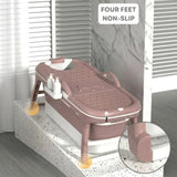 CARLA HOME Foldable Bathtub Adult - Collapsible Soaking Tub - Pink - Folding Bathub