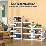 CARLA HOME 3 Tier Stackable Storage Cabinet with Wheels White - Storage Box - Plastic