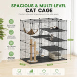CARLA HOME Large Cat Cage Diy Enclosure, 4 Tier Pet Playpen Cat Kennel