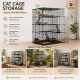 CARLA HOME Large Cat Cage Diy Enclosure, 4 Tier Pet Playpen Cat Kennel