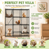CARLA HOME Large Cat Cage Diy Enclosure, 4 Tier Pet Playpen Cat Kennel