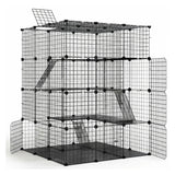 CARLA HOME Large Cat Cage Diy Enclosure, 4 Tier Pet Playpen Cat Kennel