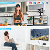 5K Video Camera with 56MP Dual Lens, WiFi, IR Night Vision, and 64GB SD Card in Black