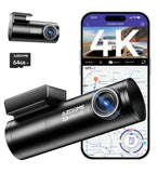 4K Dual Dash Cam Black with 5G WiFi, GPS, Front and Rear, 24H Parking Mode, Free 64GB SD Card In Australia - Darrahopens