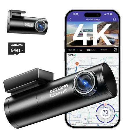 4K Dual Dash Cam Black with 5G WiFi, GPS, Front and Rear, 24H Parking Mode, Free 64GB SD Card In Australia - Darrahopens