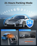 4K Black Dash Cam with 5.8GHz WiFi, GPS, Front & Rear Recording, 24-Hour Parking Mode, 64GB Card