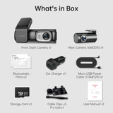 2 Channel 4K Dashcam with 1080P, 5G WiFi, GPS, Parking Monitor, Voice Control, Free 64GB TF Card
