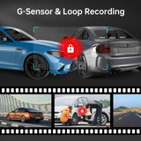 2 Channel 4K Dashcam with 1080P, 5G WiFi, GPS, Parking Monitor, Voice Control, Free 64GB TF Card