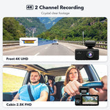 4K 3 Channel Dash Cam with 5G WiFi, Front, Rear, and Inside Recording, Free 64GB SD Card In Australia - Darrahopens