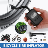 Mini Electric Bike Tyre Pump Black 150 PSI with Digital Gauge for Presta and Schrader Valves In Australia - Darrahopens