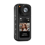 2.7K HD Mini Action Camera, Portable Thumb Camera with 180° Rotating Lens, Black