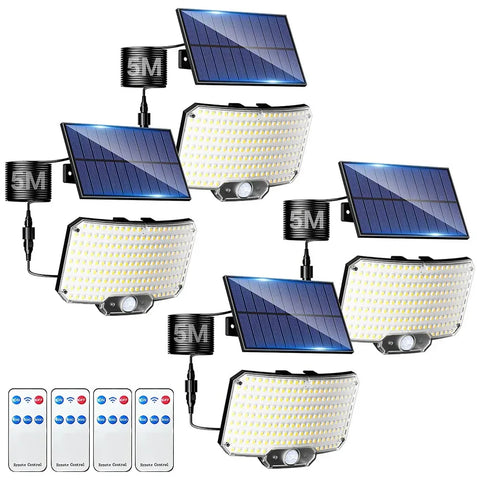 238LED Solar Powered Motion Sensor Flood Light in Black for Outdoor Security In Australia - Darrahopens