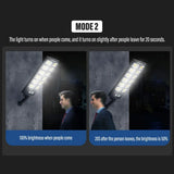 80000LM 5000W Black Solar Street LED Light with Radar Sensor and Remote Control for Outdoor Use - 5000W/1152LED