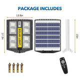 80000LM 5000W Black Solar Street LED Light with Radar Sensor and Remote Control for Outdoor Use - 5000W/1152LED