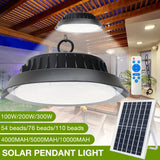 Solar Power Outdoor UFO LED High Bay Light 300W Black for Shed Garage Shop