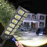 2-Pack 80000LM Black Solar Street Light with 504 LEDs and Remote Control In Australia - Darrahopens