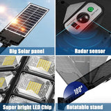 2-Pack 80000LM Black Solar Street Light with 504 LEDs and Remote Control In Australia - Darrahopens