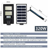 Solar Street LED Light with Radar Sensor, Black, 320W, Outdoor Flood Wall Lamp
