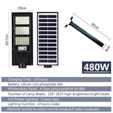 Solar Street LED Light with Radar Sensor, Black, 480W, Remote Control, Outdoor Flood Wall Lamp In Australia - Darrahopens