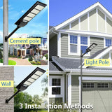 Solar Street LED Light with Radar Sensor, Black, 480W, Remote Control, Outdoor Flood Wall Lamp In Australia - Darrahopens