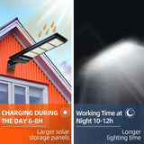 Solar Street LED Light with Radar Sensor, Black, 480W, Remote Control, Outdoor Flood Wall Lamp