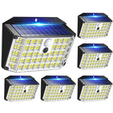 6 Pack Black Solar Motion Sensor Lights Outdoor Security Lamp 2000LM IP65