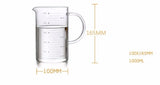 Large 1000ml Clear Borosilicate Glass Measuring Cup with Direct Fire Heat Resistance