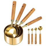 Stainless Steel Measuring Cups and Spoons Set, Cooper Finish, 8-Piece for Baking and Cooking In Australia - Darrahopens